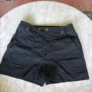 Women's Black Button-Detail Shorts